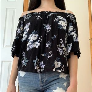 Hollister off the shoulder floral top